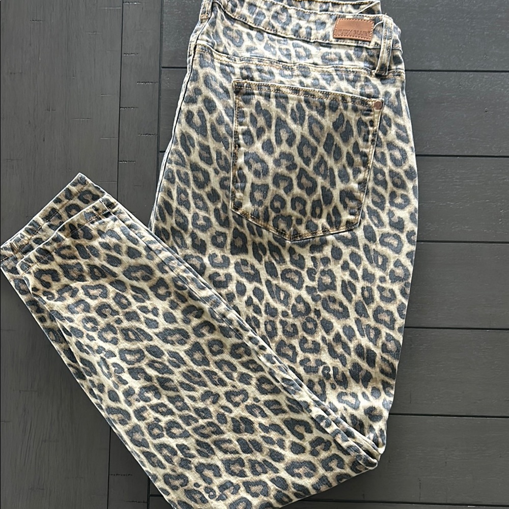 Leopard Print Denim Jeans